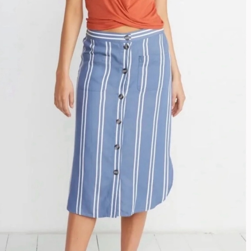 Marine Layer Blue and White Striped Skirt